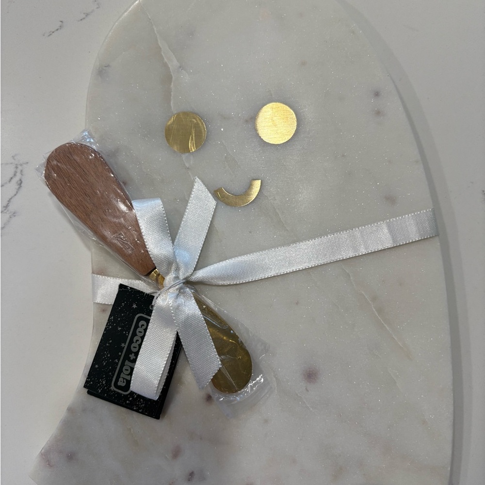 Halloween Ghost marble board with knife